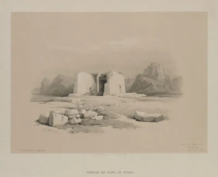 Framed Print : Egypt and Nubia, Volume I: Temple at Tafa in Nubia, 1846. Creator: Louis Haghe (British Framed Print : Egypt and Nubia, Volume I: Temple at Tafa in Nubia, 1846. Creator: Louis Haghe (British