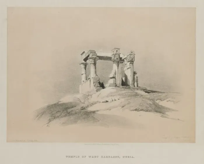 Framed Print : Egypt and Nubia, Volume I: Temple of Wady Kardassy in Nubia, 1846. Creator: Louis Haghe (British Framed Print : Egypt and Nubia, Volume I: Temple of Wady Kardassy in Nubia, 1846. Creator: Louis Haghe (British