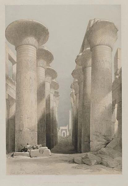 Egypt and Nubia, Volume I: Thebes, Great Hall at Karnac, 1848. Creator: Louis Haghe (British