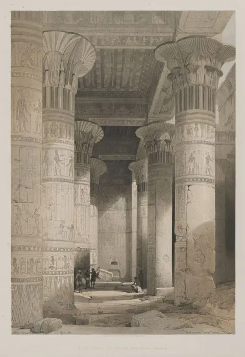 Framed Print : Egypt and Nubia, Volume I: View Under the Grand Portico of the Temple, Philae, 1846 Framed Print : Egypt and Nubia, Volume I: View Under the Grand Portico of the Temple, Philae, 1846