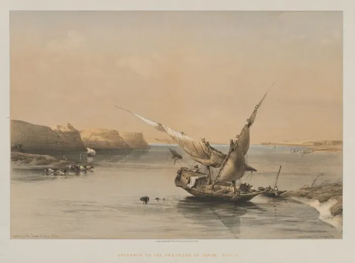 Framed Print : Egypt and Nubia, Volume II: Approach to the Fortress of Ibrim, Nubia, 1847. Creator Framed Print : Egypt and Nubia, Volume II: Approach to the Fortress of Ibrim, Nubia, 1847. Creator