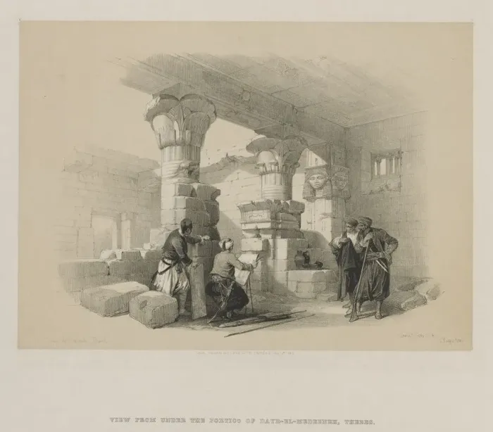 Framed Print : Egypt and Nubia, Volume II: Dayr-El-Medeeneh, Thebes, 1848. Creator: Louis Haghe (British Framed Print : Egypt and Nubia, Volume II: Dayr-El-Medeeneh, Thebes, 1848. Creator: Louis Haghe (British