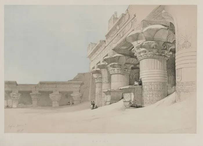 Framed Print : Egypt and Nubia, Volume II: Edfou, 1846. Creator: Louis Haghe (British, 1806-1885); F Framed Print : Egypt and Nubia, Volume II: Edfou, 1846. Creator: Louis Haghe (British, 1806-1885); F
