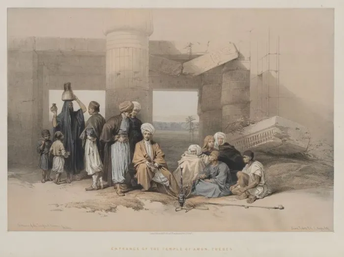 Framed Print : Egypt and Nubia, Volume II: Entrance of the Temple of Amun, Thebes, 1847. Creator Framed Print : Egypt and Nubia, Volume II: Entrance of the Temple of Amun, Thebes, 1847. Creator