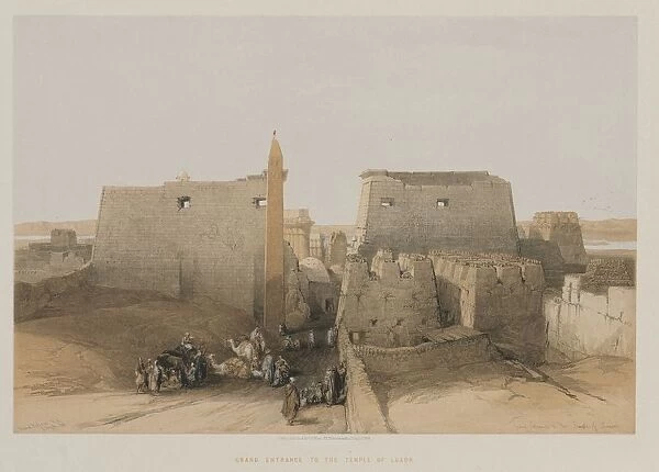 Egypt and Nubia, Volume II: Grand Entrance to the Temple of Luxor, 1848. Creator: Louis Haghe
