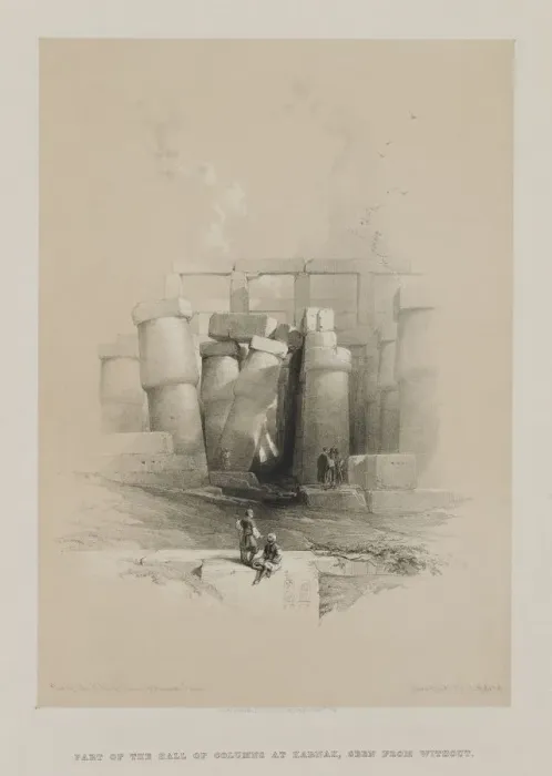 Framed Print : Egypt and Nubia, Volume II: Part of the Hall of Columns at Karnak, Thebes, 1847. Creator Framed Print : Egypt and Nubia, Volume II: Part of the Hall of Columns at Karnak, Thebes, 1847. Creator