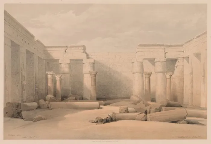 Framed Print : Egypt and Nubia: Volume II - No. 18, Medinet Abou, Thebes, 1832. Creator: Louis Haghe (British Framed Print : Egypt and Nubia: Volume II - No. 18, Medinet Abou, Thebes, 1832. Creator: Louis Haghe (British