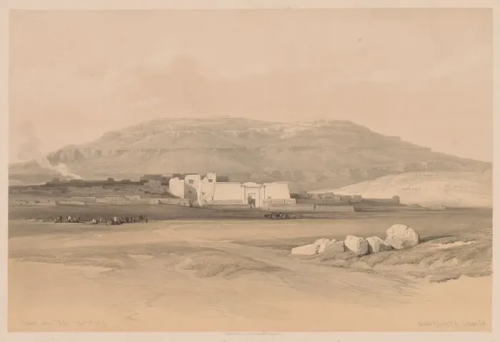 Framed Print : Egypt and Nubia: Volume II - No. 20, Medinet Abou, Thebes, 1838. Creator: Louis Haghe (British Framed Print : Egypt and Nubia: Volume II - No. 20, Medinet Abou, Thebes, 1838. Creator: Louis Haghe (British