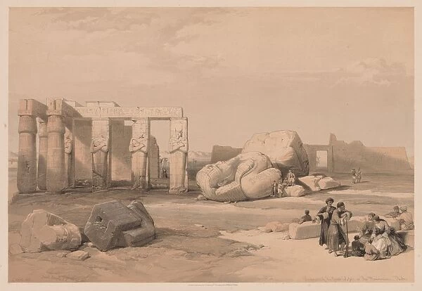Egypt and Nubia: Volume II - No. 4, Fragments of the Great Colossi, at the Memnonium, 1838
