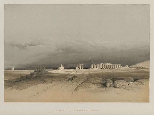 Egypt and Nubia, Volume II: Ruins of Memnonium, Thebes, 1847. Creator: Louis Haghe (British