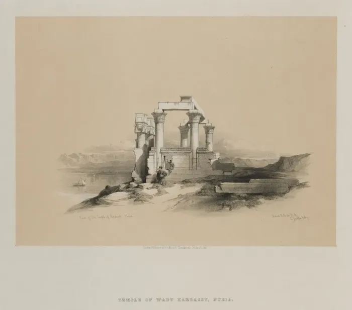 Framed Print : Egypt and Nubia, Volume II: Ruins of the Temple of Kardeseh, Nubia, 1848. Creator Framed Print : Egypt and Nubia, Volume II: Ruins of the Temple of Kardeseh, Nubia, 1848. Creator