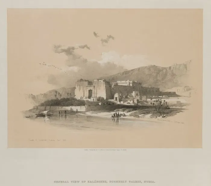 Framed Print : Egypt and Nubia, Volume II: Temple of Kababshe, Nubia, 1848. Creator: Louis Haghe (British Framed Print : Egypt and Nubia, Volume II: Temple of Kababshe, Nubia, 1848. Creator: Louis Haghe (British