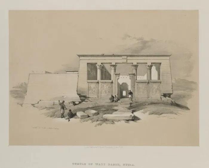 Framed Print : Egypt and Nubia, Volume II: Temple at Wady Dabod, Nubia, 1848. Creator: Louis Haghe (British Framed Print : Egypt and Nubia, Volume II: Temple at Wady Dabod, Nubia, 1848. Creator: Louis Haghe (British