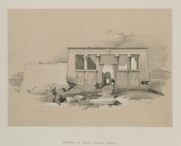 Egypt and Nubia, Volume II: Temple at Wady Dabod, Nubia, 1848. Creator: Louis Haghe (British