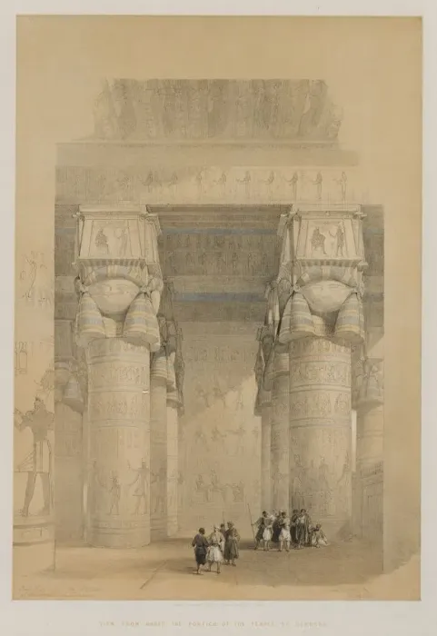 Framed Print : Egypt and Nubia, Volume II: View from Under the Portico of the Temple of Dendera, 1849 Framed Print : Egypt and Nubia, Volume II: View from Under the Portico of the Temple of Dendera, 1849