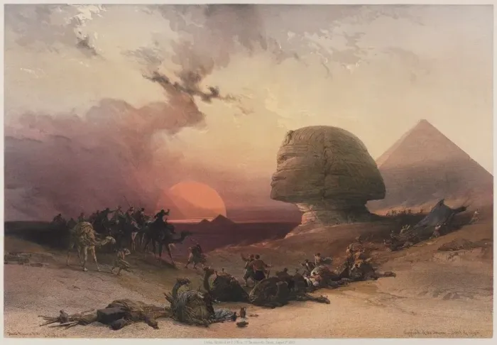 Framed Print : Egypt and Nubia, Volume III: Approach of the Simoon-Desert at Gizeh, 1849. Creator Framed Print : Egypt and Nubia, Volume III: Approach of the Simoon-Desert at Gizeh, 1849. Creator