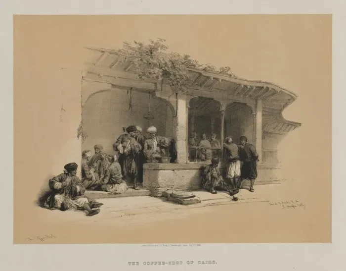 Framed Print : Egypt and Nubia, Volume III: The Coffee Shop, 1849. Creator: Louis Haghe (British, 1806-1885); F Framed Print : Egypt and Nubia, Volume III: The Coffee Shop, 1849. Creator: Louis Haghe (British, 1806-1885); F