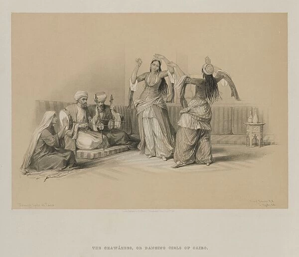 Egypt and Nubia, Volume III: Dancing Girls at Cairo, 1849. Creator: Louis Haghe (British