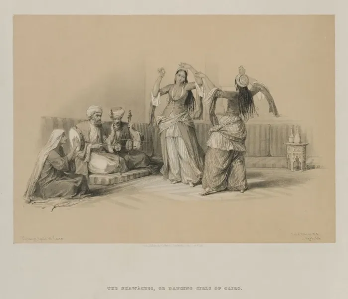 Framed Print : Egypt and Nubia, Volume III: Dancing Girls at Cairo, 1849. Creator: Louis Haghe (British Framed Print : Egypt and Nubia, Volume III: Dancing Girls at Cairo, 1849. Creator: Louis Haghe (British