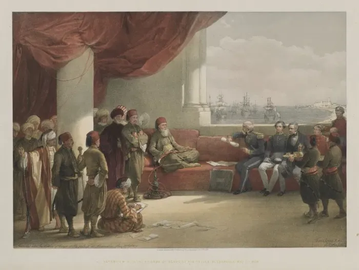Framed Print : Egypt and Nubia, Volume III: Interview with the Viceroy of Egypt, at his Palace, Alexandria, 1848 Framed Print : Egypt and Nubia, Volume III: Interview with the Viceroy of Egypt, at his Palace, Alexandria, 1848