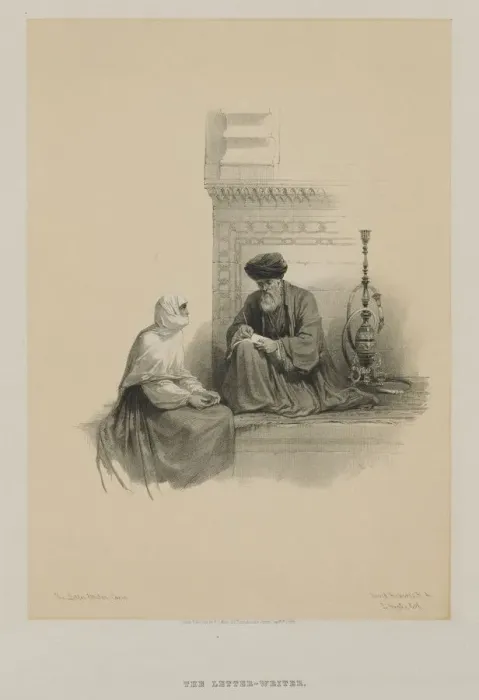 Framed Print : Egypt and Nubia, Volume III: The Letter-Writer, Cairo, 1849. Creator: Louis Haghe (British Framed Print : Egypt and Nubia, Volume III: The Letter-Writer, Cairo, 1849. Creator: Louis Haghe (British
