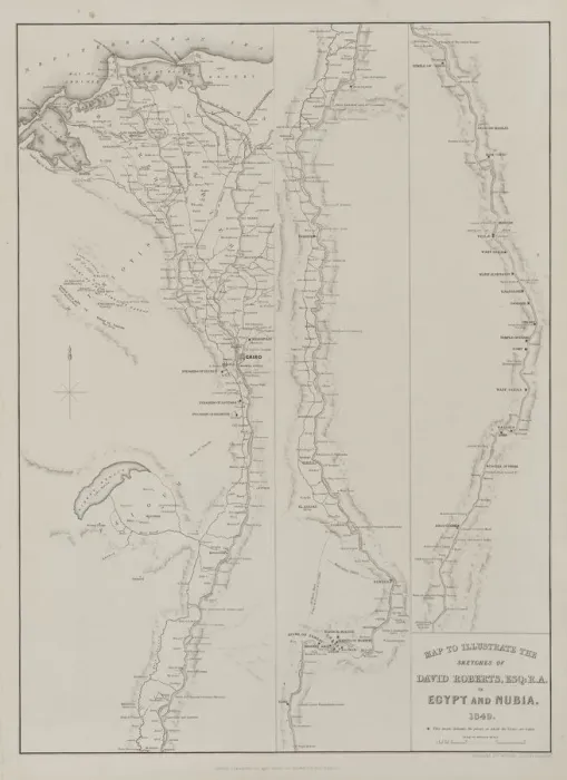 Framed Print : Egypt and Nubia, Volume III: Map to Illustrate the Sketches of David Roberts, Esq Framed Print : Egypt and Nubia, Volume III: Map to Illustrate the Sketches of David Roberts, Esq