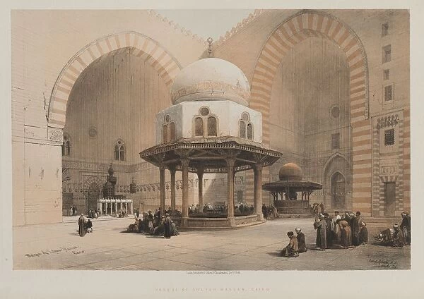 Egypt and Nubia, Volume III, Mosque of the Sultan Hassan, Cairo, 1848. Creator: Louis Haghe