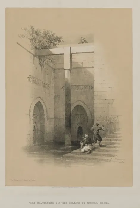Framed Print : Egypt and Nubia, Volume III: The Nileometer. Island of Rhoda, 1849. Creator: Louis Haghe (British Framed Print : Egypt and Nubia, Volume III: The Nileometer. Island of Rhoda, 1849. Creator: Louis Haghe (British