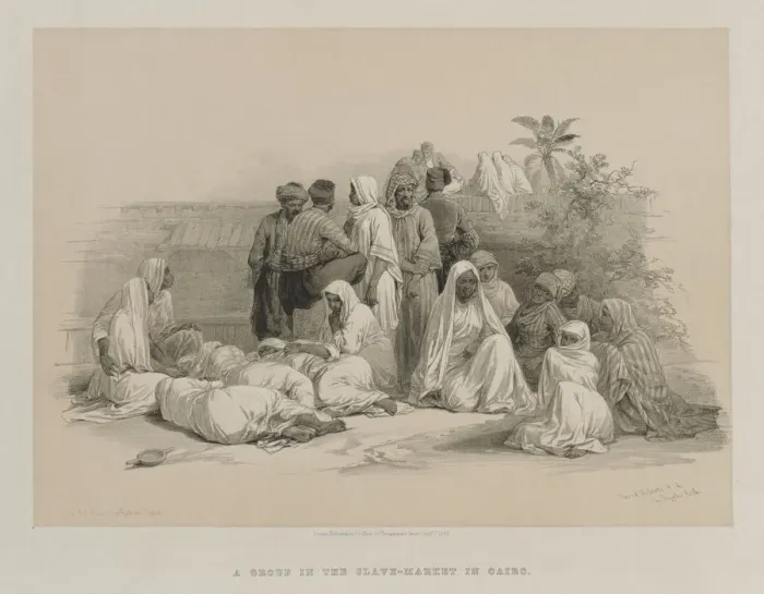 Framed Print : Egypt and Nubia, Volume III: In the Slave Market at Cairo, 1849. Creator: Louis Haghe (British Framed Print : Egypt and Nubia, Volume III: In the Slave Market at Cairo, 1849. Creator: Louis Haghe (British