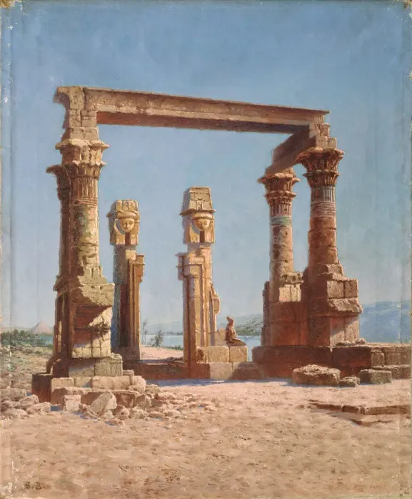 Framed Print : An Egypt Temple Ruin. Artist: Vereshchagin, Vasili Vasilyevich (1842-1904) Framed Print : An Egypt Temple Ruin. Artist: Vereshchagin, Vasili Vasilyevich (1842-1904)