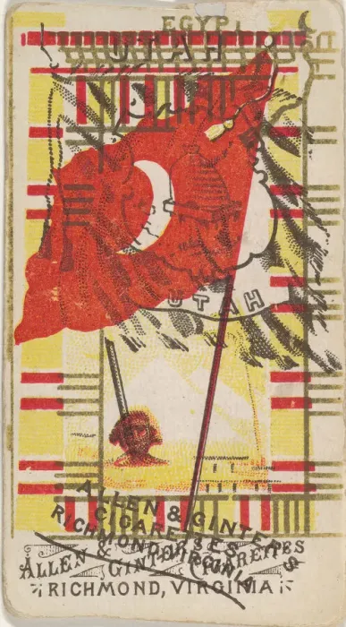 Framed Print : Egypt and Utah (double-printed card), from Flags of All Nations Framed Print : Egypt and Utah (double-printed card), from Flags of All Nations