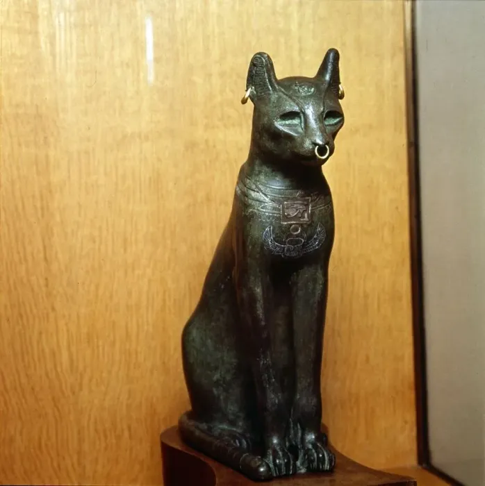 Framed Print : Egyptian Bronze Cat, Sacred to the Goddess Bastet, Roman Period. c664BC-332 BC Framed Print : Egyptian Bronze Cat, Sacred to the Goddess Bastet, Roman Period. c664BC-332 BC