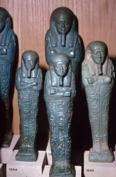 Framed Print : Egyptian Faience Shabti-Figures from a Tomb Framed Print : Egyptian Faience Shabti-Figures from a Tomb
