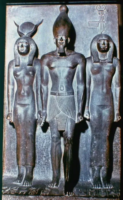 Framed Print : Three Egyptian Figures, Egypt, 2600 BC