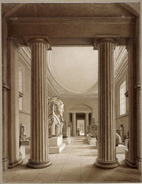 Egyptian Gallery in the British Museum, London, c1840. Artist: Robert Havell