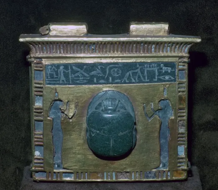 Framed Print : Egyptian gold pectoral with scarab Framed Print : Egyptian gold pectoral with scarab