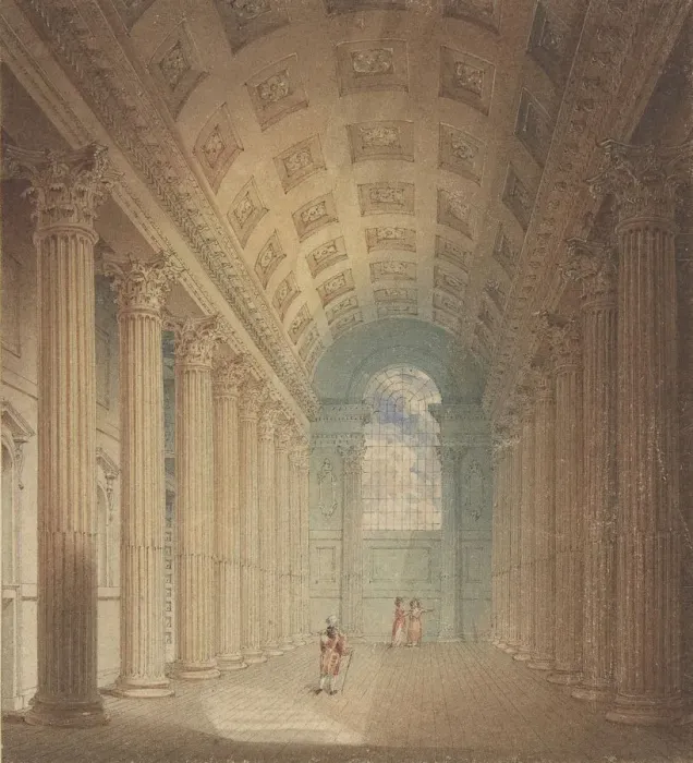 Framed Print : Egyptian Hall, Mansion House, London, 1795-1825 Framed Print : Egyptian Hall, Mansion House, London, 1795-1825