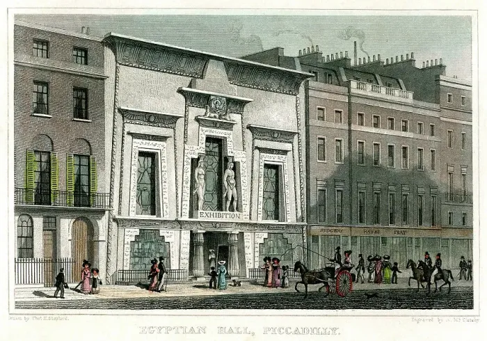 Framed Print : Egyptian Hall, Piccadilly, London, 1828. Artist: A McClatchie Framed Print : Egyptian Hall, Piccadilly, London, 1828. Artist: A McClatchie