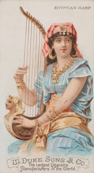 Framed Print : Egyptian Harp, from the Musical Instruments series (N82) for Duke brand cigarettes, 1888 Framed Print : Egyptian Harp, from the Musical Instruments series (N82) for Duke brand cigarettes, 1888