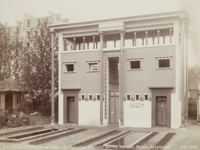 Framed Print : Egyptian House, Habitations of Man, Universal Exposition, Paris, 1889. Creator: Unknown Framed Print : Egyptian House, Habitations of Man, Universal Exposition, Paris, 1889. Creator: Unknown