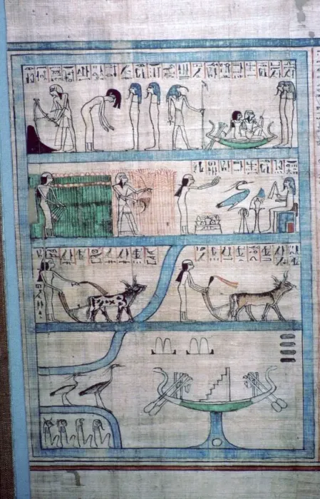 Framed Print : Egyptian image of farming in the Elysian Fields Framed Print : Egyptian image of farming in the Elysian Fields