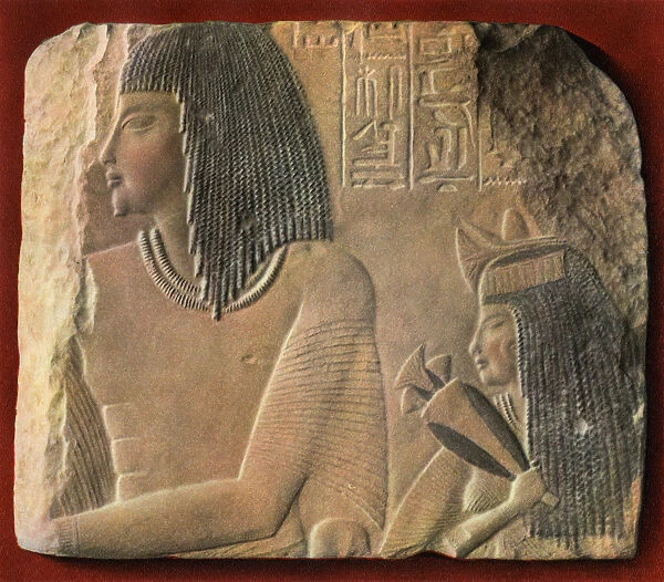 An Egyptian limestone relief, c1400 BC (1936)