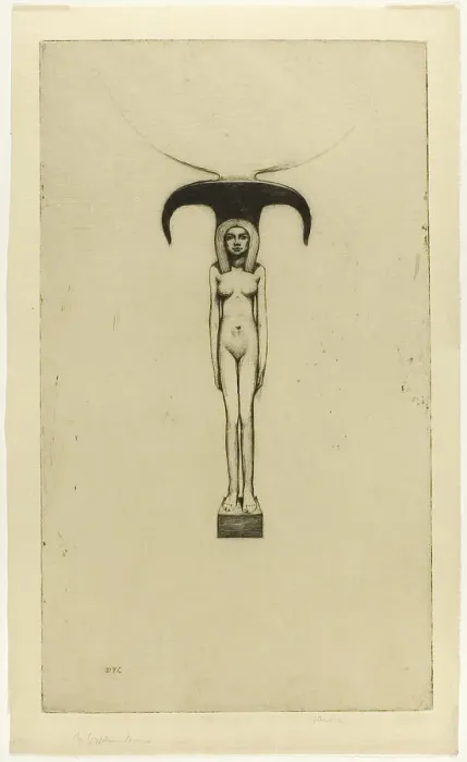 Framed Print : An Egyptian Mirror, 1909. Creator: David Young Cameron Framed Print : An Egyptian Mirror, 1909. Creator: David Young Cameron