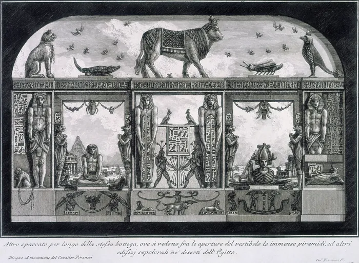 Framed Print : Egyptian mural decoration for the Caffe degli Inglesi, Piazza di Spagna, Rome, 1769. Creator: Giovanni Battista Piranesi Framed Print : Egyptian mural decoration for the Caffe degli Inglesi, Piazza di Spagna, Rome, 1769. Creator: Giovanni Battista Piranesi