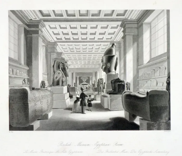 Framed Print : The Egyptian Room, British Museum, Holborn, London, c1840. Artist: William Radclyffe Framed Print : The Egyptian Room, British Museum, Holborn, London, c1840. Artist: William Radclyffe