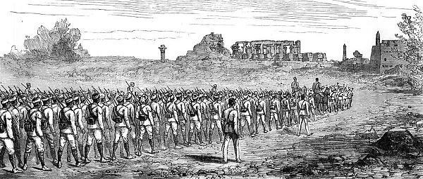 Egyptian troops at Karnak, Egypt 1889