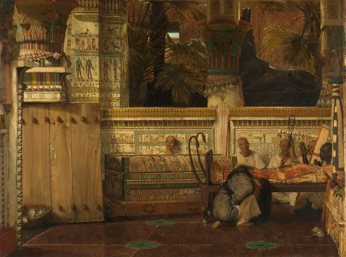 Framed Print : The Egyptian Widow, 1872. Creator: Sir Lawrence Alma-Tadema Framed Print : The Egyptian Widow, 1872. Creator: Sir Lawrence Alma-Tadema