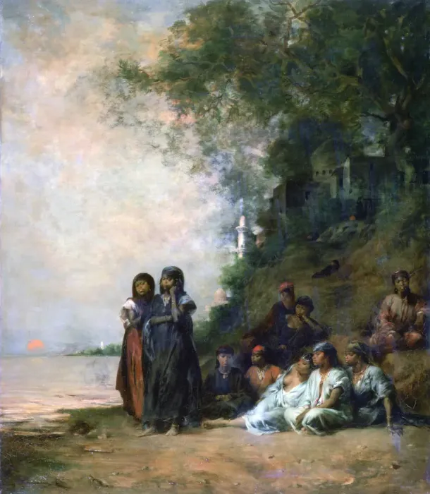 Framed Print : Egyptian Women at the Edge of the Water, 19th century. Artist: Eugene Fromentin Framed Print : Egyptian Women at the Edge of the Water, 19th century. Artist: Eugene Fromentin