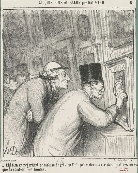 Framed Print : Eh! bien en regardant ce tableau, 19th century. Creator: Honore Daumier Framed Print : Eh! bien en regardant ce tableau, 19th century. Creator: Honore Daumier