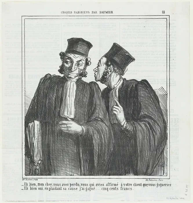Framed Print : Eh bien, mon cher, vous avez perdu... 1864. Creator: Honore Daumier Framed Print : Eh bien, mon cher, vous avez perdu... 1864. Creator: Honore Daumier